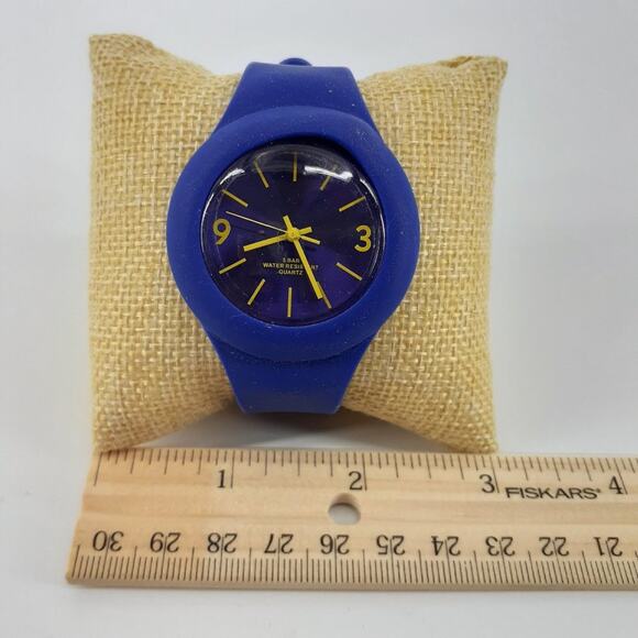 Krippl-Watches 5 Bar Sempre Blue Silicon Rubber Watch Numbers Quartz Azul - Picture 7 of 10